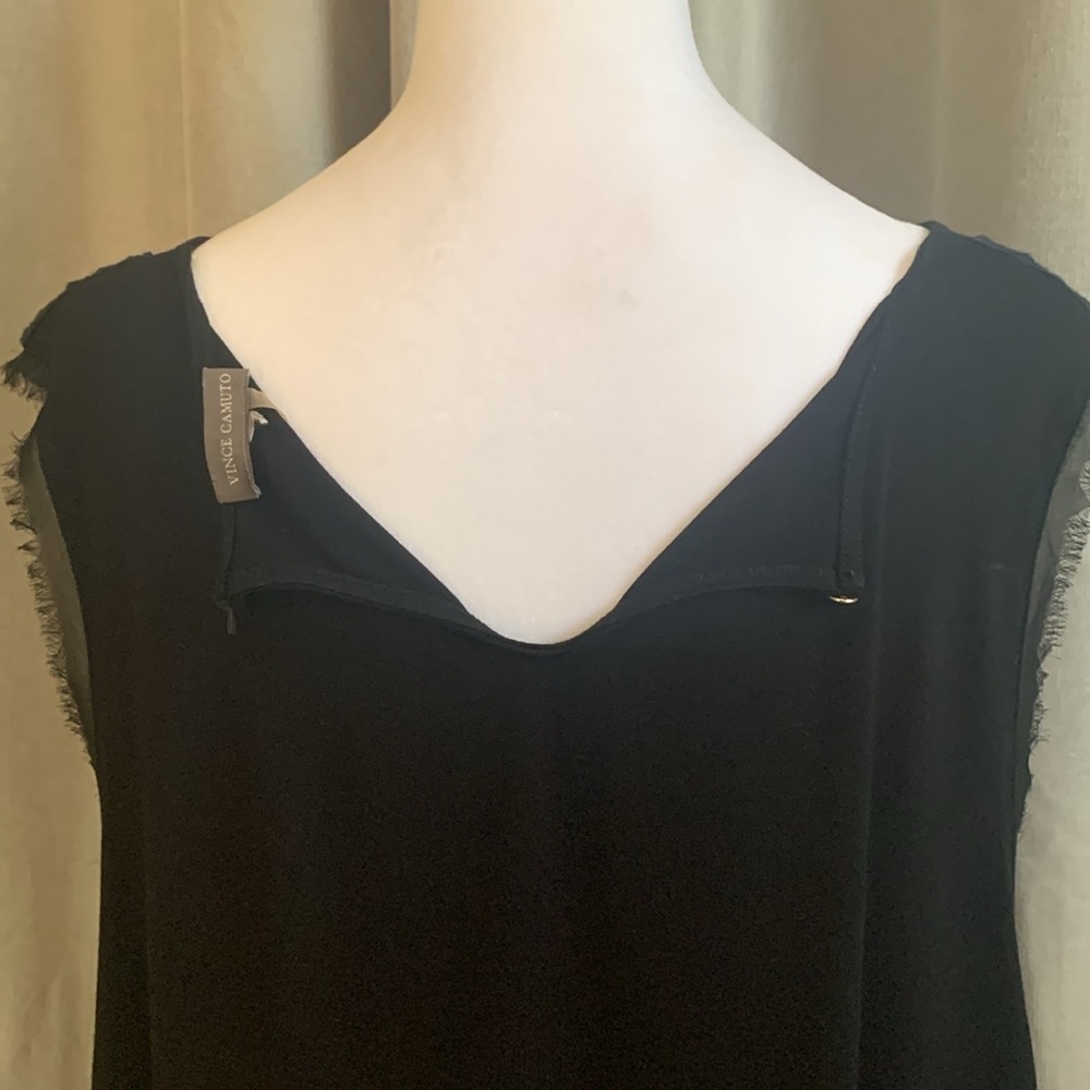 Vince Camuto Black Lace/Fringe Tank Top Size 1X - Picture 7 of 15